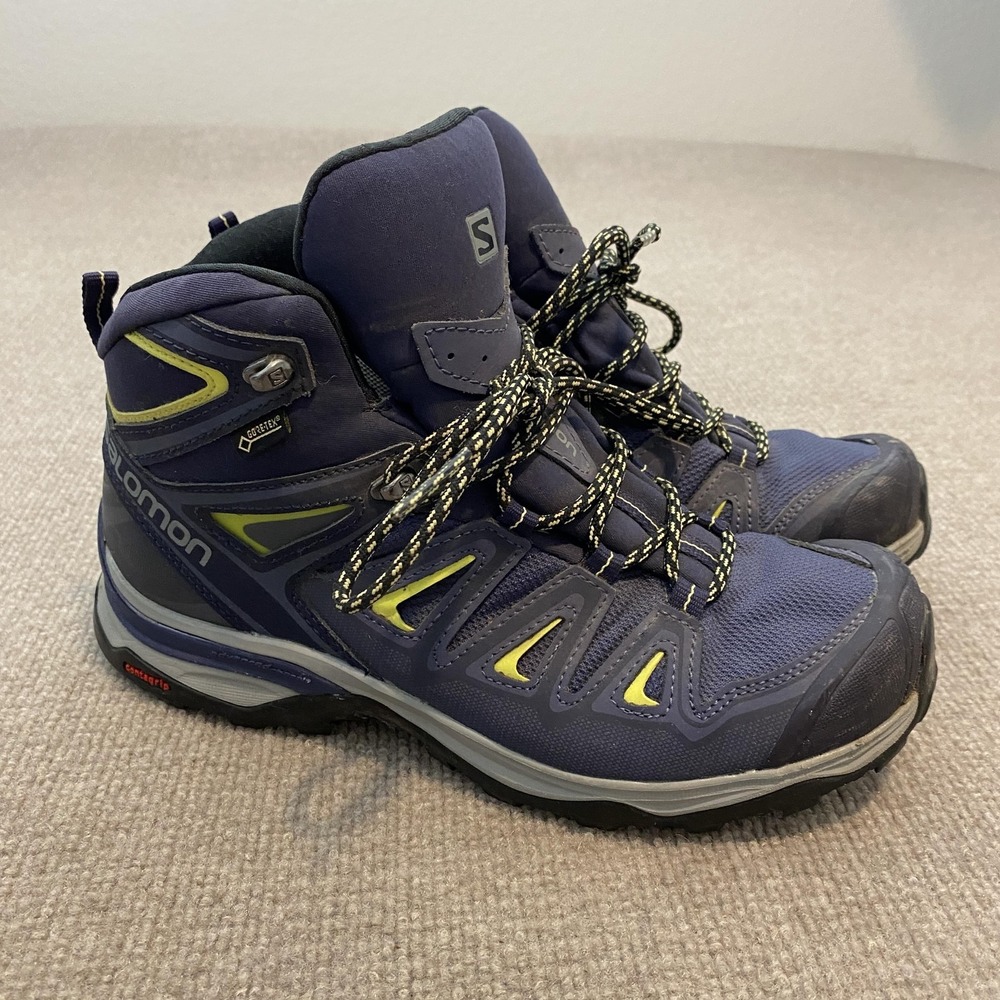 Salomon X Ultra Boots Womens Size 8.5 Blue Ankle Waterproof Snow Hiking Gore-Tex